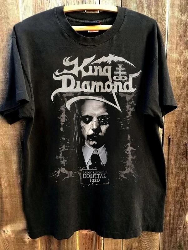 King Diamond The Doctor 90-е Ремейк Черная Футболка Унисекс футболка винтаж Репринт Унисекс Футболка L