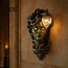 Artistic Resin Wall Sculpture Retro Gorgon Lamp, Mythical Snake Hair Woman Sculpture, Indoor Corridor Decorative Lamp Mounted Light for Entrance