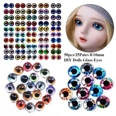 50pcs/25Pairs Hot Time Gem Toy Dinosaur DIY Crafts Glass Dolls Eyes Doll Eyeballs Animal Eyes