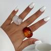 IngeSight.Z Y2K Korean Simple Resin Acrylic Rings Women Trendy Round Big Kpop Finger Knuckle Rings Aesthetic Jewelry Female Gift