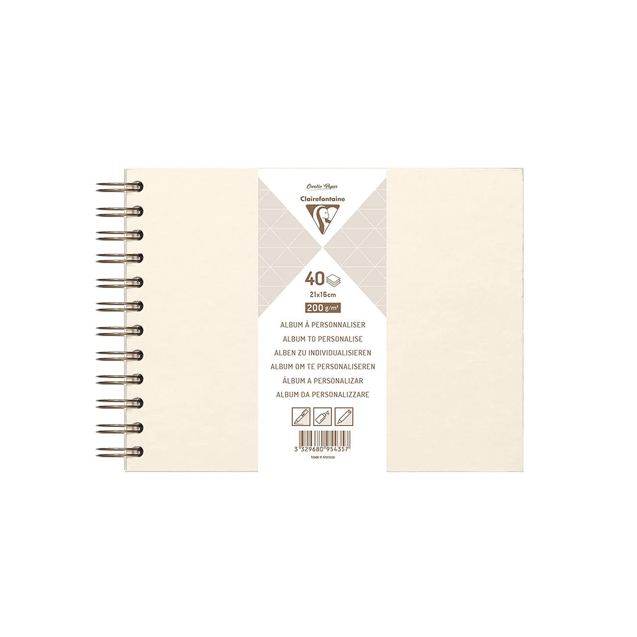 

Clairefontaine DIY Album 21 x 16 cm 40 sheets Hard cover White cf95435 белый