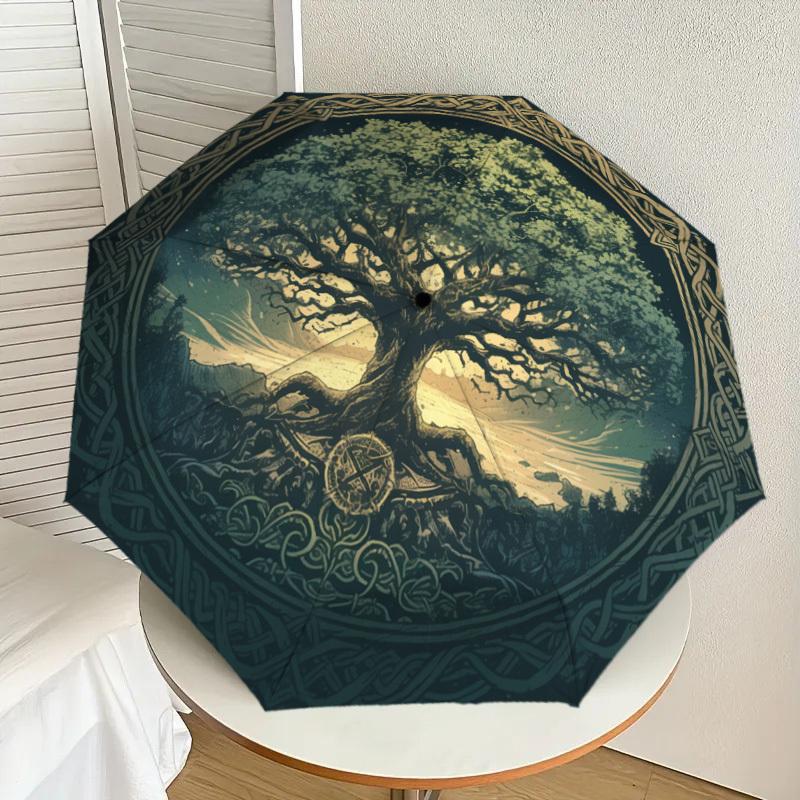 

1pc Celtic Tree of Life Umbrella with Plastic Handle,Suitable for All Seasons Home Travel Outdoor UmbrellaDD917