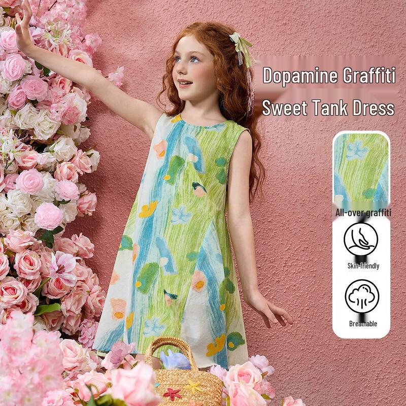 ASK JUNIOR Девочки Летнее Безрукавное Платье Принцессы 2025 110