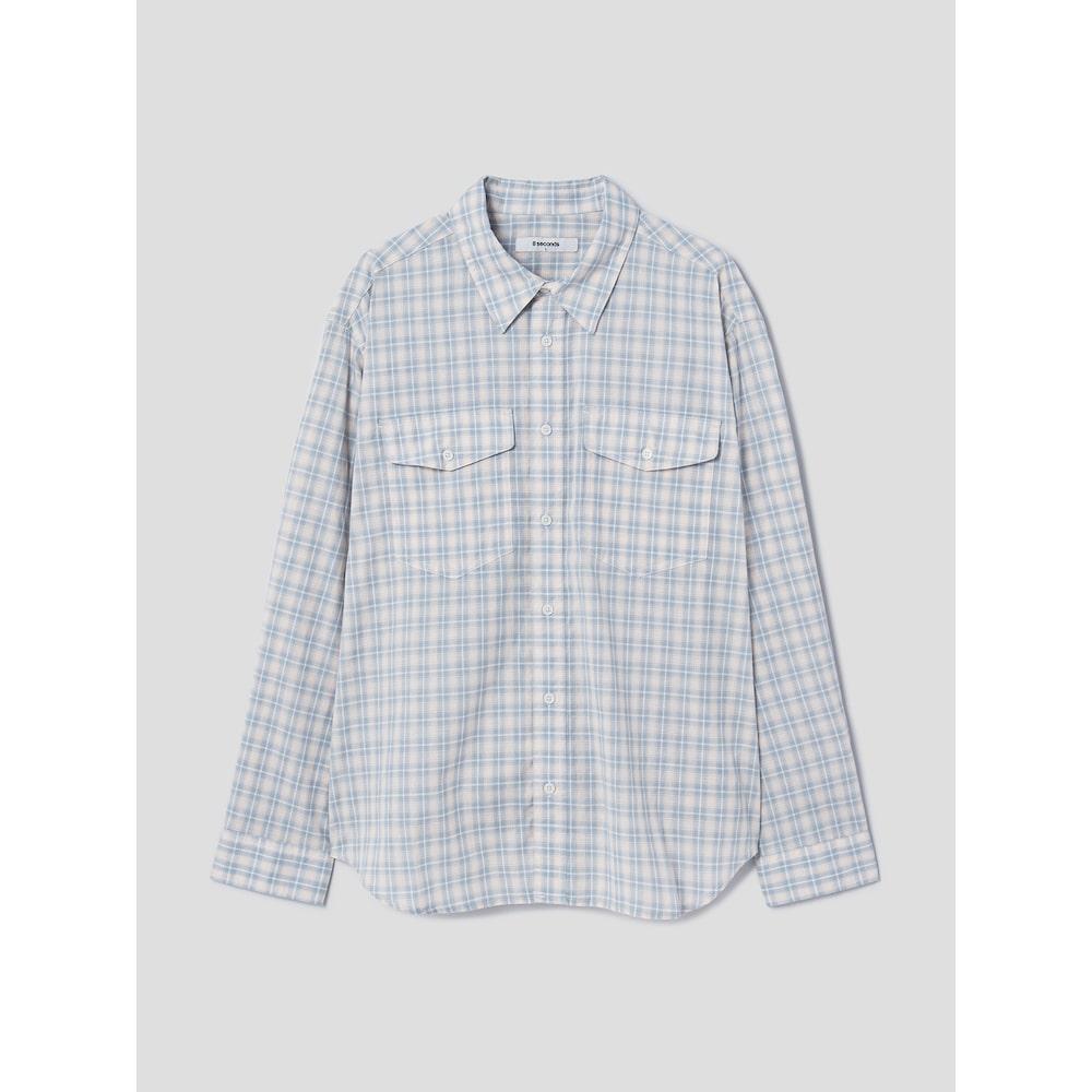 8seconds Project(Ww6) Soft Check Shirt Sky Blue (454864Hqbq)