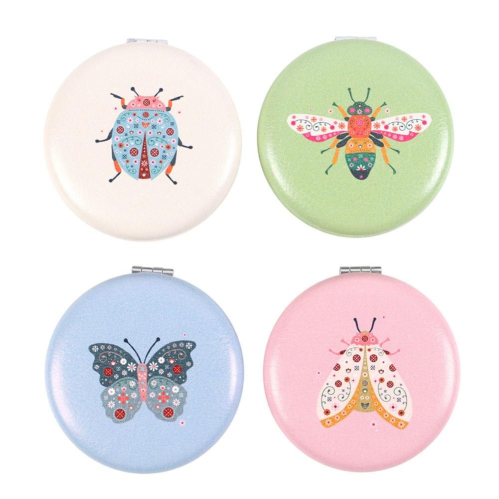 Something Different Floral Bug Compact Mirror Set (Pack of 12)