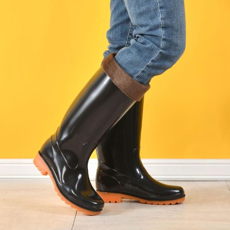 Wear to Work Half High Men's Rain Boots Lightweight Without Lacing Galoshes for City Mud Fishing Water Wear-resistant Male Shoes