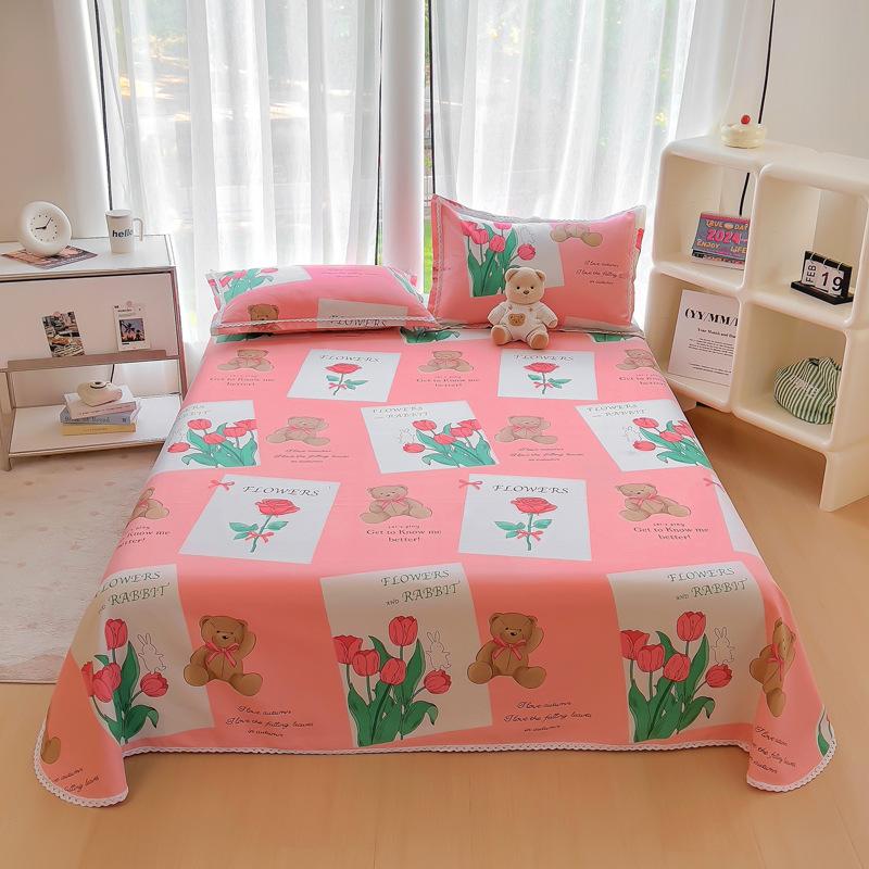 Nantong Wholesale Skin-friendly Cotton Sheets Single Piece Solid Color Washed Cotton Quilt Single Item Single Student Dormitory Polished Kang Single