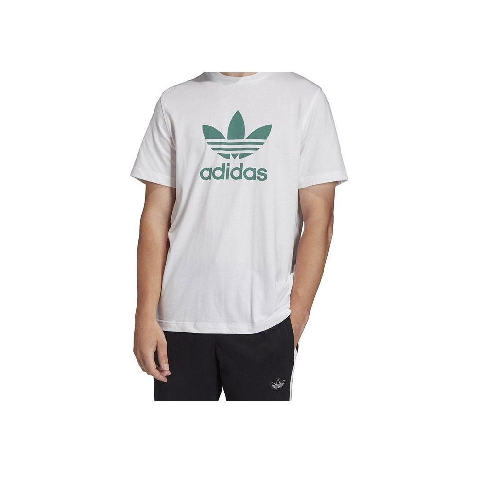 Adidas Originals Trefoil Letter Logo Crew Neck T-Shirt Men Tops White FM3789