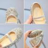 Children's New Single Shoe Girls' Fashion Show Sequined Crystal Shoes Baby Baotou Fashionable Soft Soled Princess Shoes