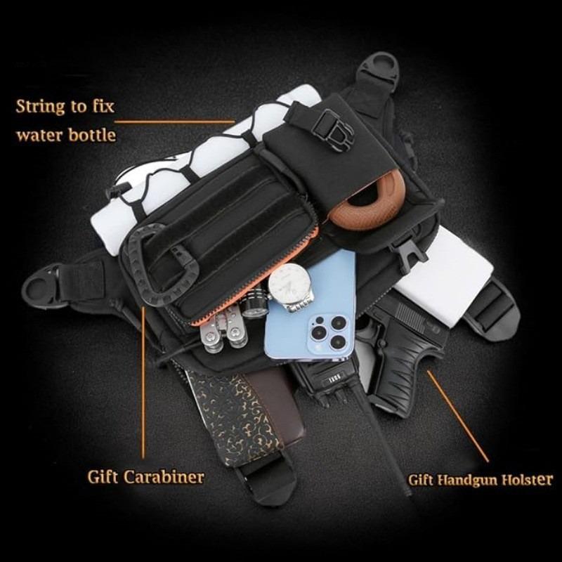 Outdoor Vest Multi-Functional Waterproof Wear-resistant Backpack Men's Chest Bag for Hunting Fishing Camping