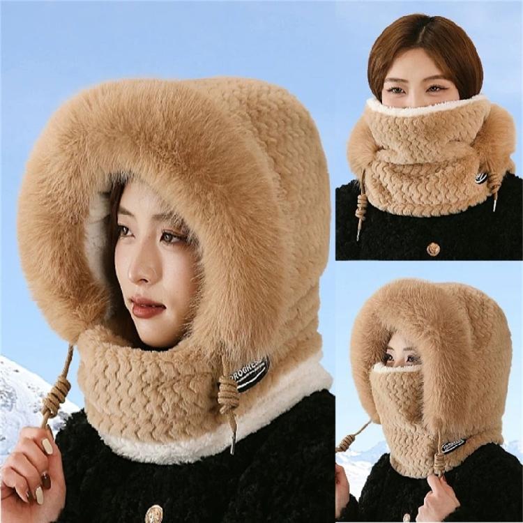 Windproof Fleece Lined Cycling Pullover Hat With Full Face Mask And Ear Protection For Adult Skiing Hiking Camping