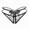 [Free Shipping] Sexy Thong, Hot Lace Embroidered Transparent Seduction Underwear, Women's Low Waist Hollowed Out T-back