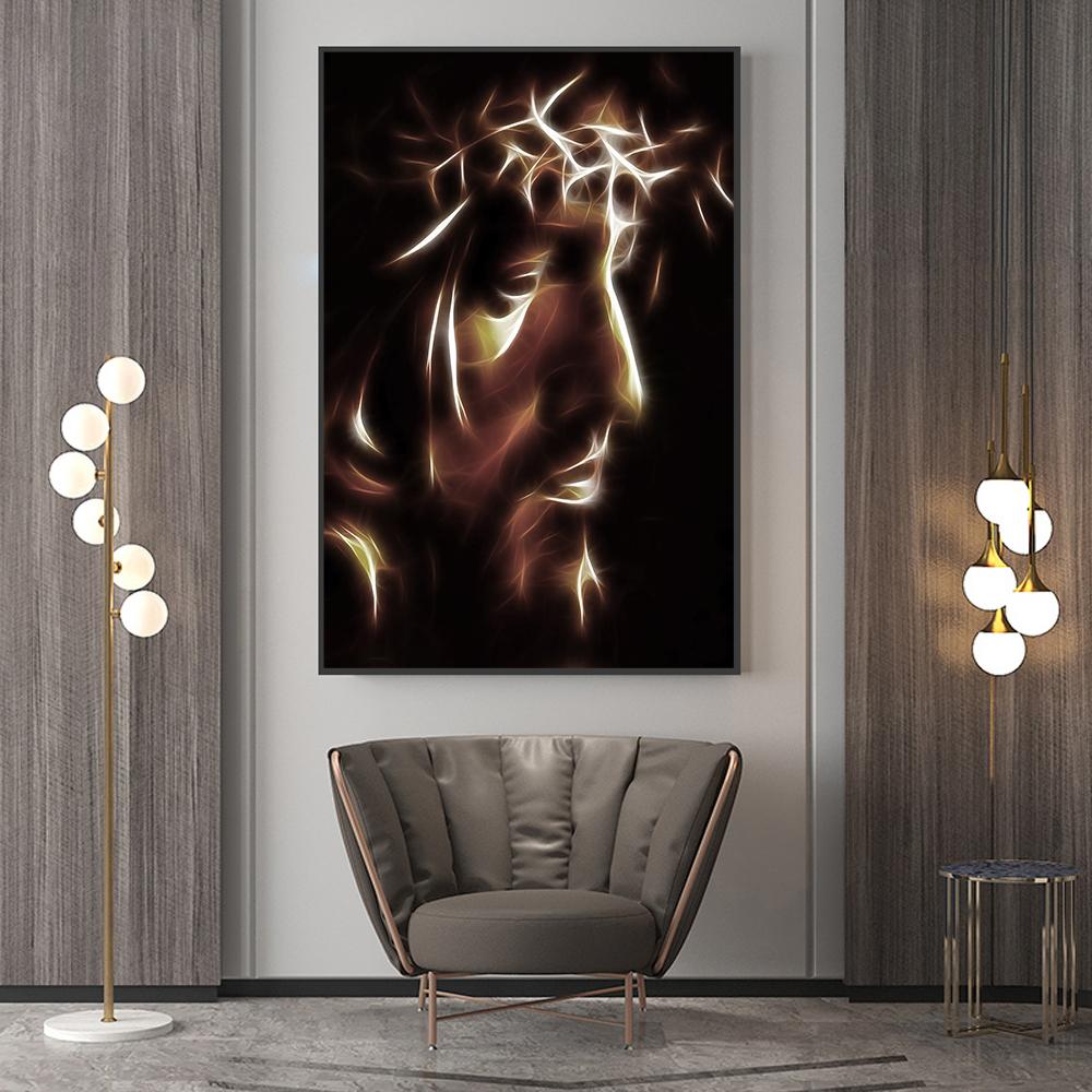 Schwarz und Gold Die Passion Christi Kunst-Leinwanddrucke und Poster Skandinavisches Wandkunstbild Cuadros für Wohnzimmerdekoration