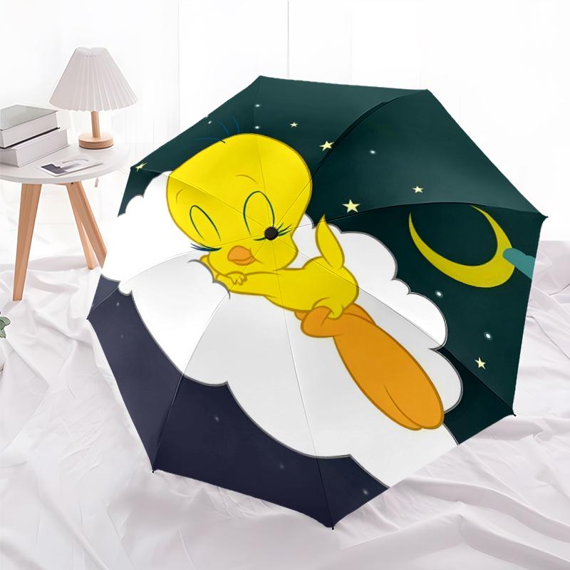 1pc Tweety2 Umbrella, Sun Protection, And UV Shielding. It Has Eight Sturdy Ribs for Outdoor Use And Perfect Gift
