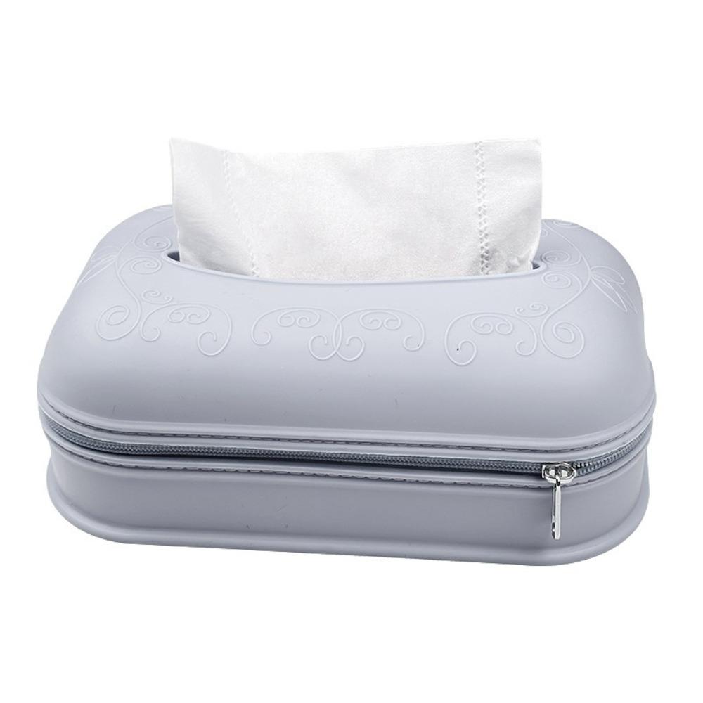 With Zipper Tissue Storage Box Waterproof Car Paper Box Silicone Tissue Box  Home Living Room