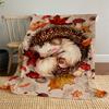 1PC Hedgehog, AutumnOutdoor Flannel Blanket - Soft Plush Decor for Picnics, camping, Bedroom, Playroom, Office, or Lunch Break 1219A