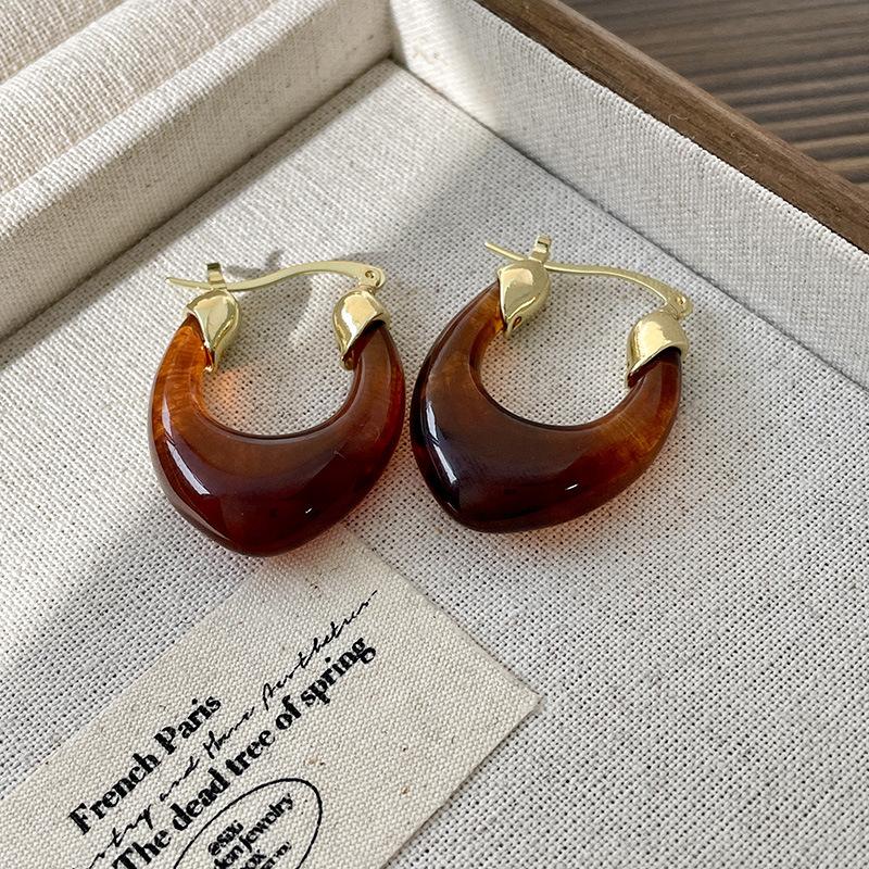 

Сережки JMXD з натурального каменю Тигрове око для жінок, Мінімалістичні витончені золоті пусети, Естетичні ретро сережки, Сережки з кристалами для зцілення чакр