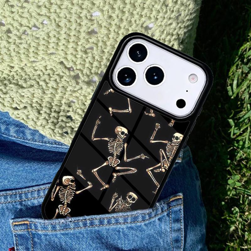 Spooky Skull Funny Dance Skeleton Phone Case For iPhone 17 AIR 16 Pro Max 15 14 Pro 11 12 13 Shockproof Silicone Cover