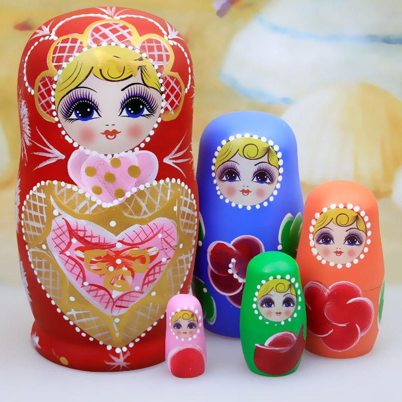 Wooden Painted Russian Nesting Dolls: 5, 7, 10, or 15 Layer Craft Toy & Souvenir