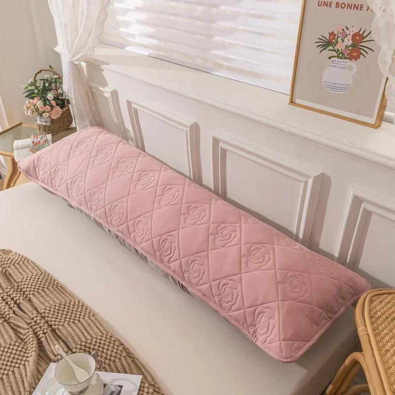 120/150/180cm Long Pillowcase Soft Polyester One-sided Quilted Hugging Pillow Cover Couple Lover Pillow Case