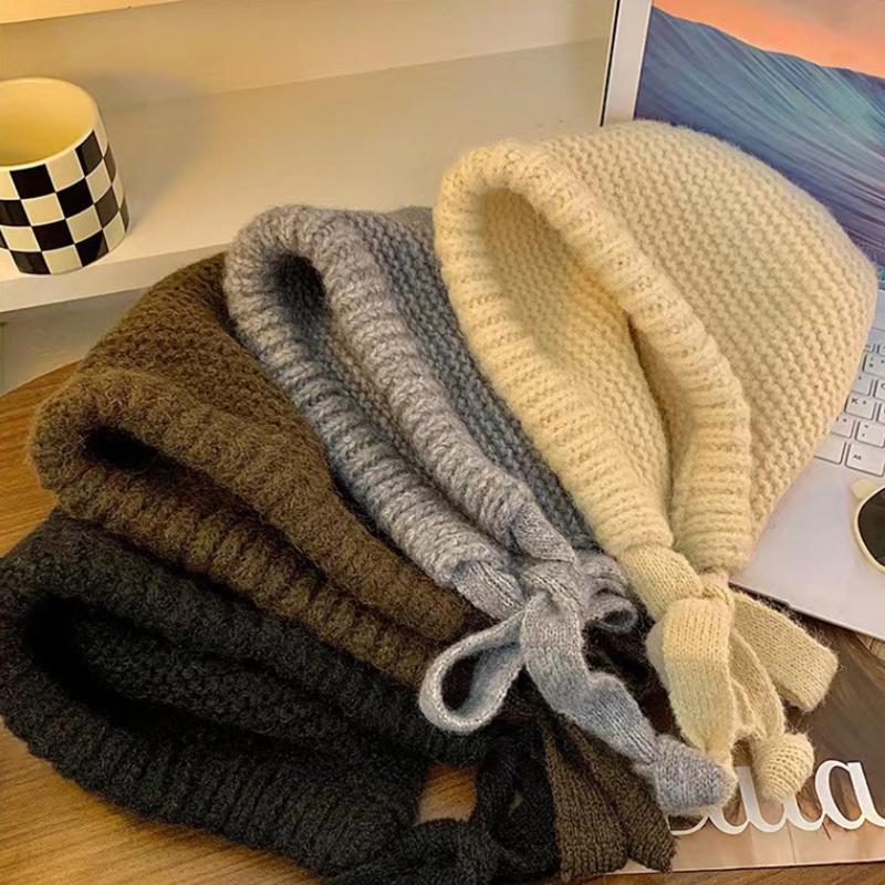 1Pc Autumn And Winter Ear Protection Street Style Knitted Hat Women'S Retro Dual-Use Bag Warm Wool Hat