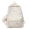 Sommer Neuer College-Stil Nylon Einfarbig Geometrisches Stickmuster Studentenrucksack