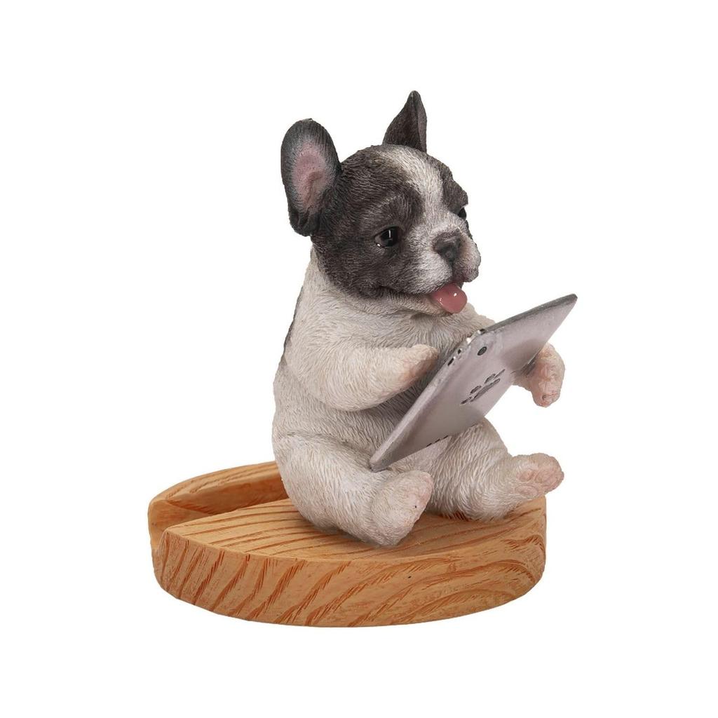 Ubia French Bulldog Tablet Smartphone Stand, 8.5 X 7.5 X 9 Cm, Doll Figurine, Animal Ornament, Garden Decor, Dog, H22342