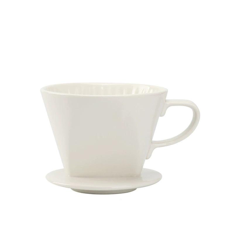 Reusable Over Coffee Maker Ceramic Portable Ceramic Coffee Dripper Flat Bottom BPA-Free Coffee Brewing Filter Cone Travel
