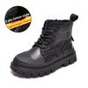 Children's British Style Velvet Ankle Boots Soft Sole Leather Boots