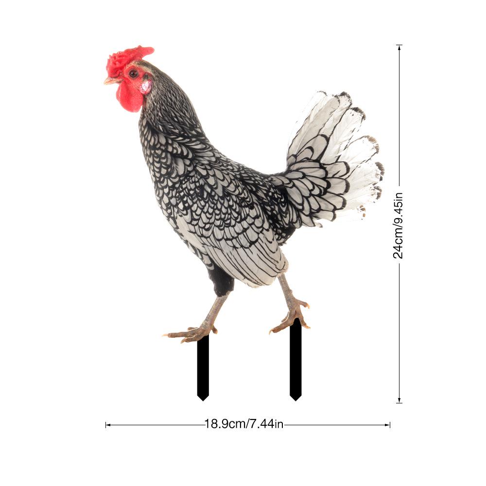 YKLU069-256 3D Rooster, Hen, Duck & Pig Outdoor Garden Decoration Plug