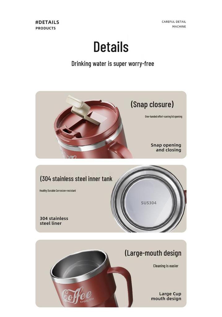 Yuedisi 304 Stainless Steel Double-Walled Insulated Summer Mug