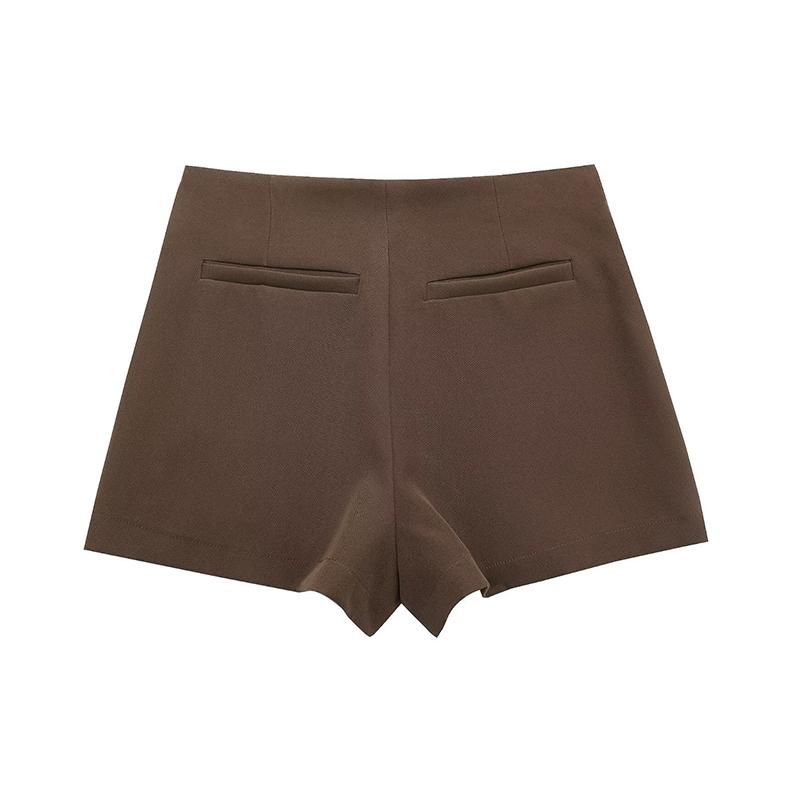 Women's Vintage Solid Culottes High Waist Asymmetric Split Mini Shorts Spring Summer Ladies Elegant Shorts Skirts