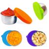 50ml Sauce Container Leakproof Reusable Pack Sauces Stainless Steel Dipping Sauce Cup with Silicone Lid for Lunch Box