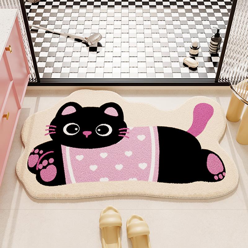 Imitation cashmere floor mat, anti slip mat, absorbent bathroom floor mat, dirt resistant and easy to maintain foot mat