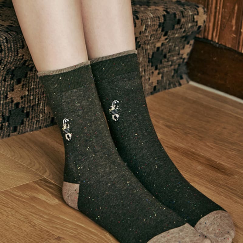 

bananasisters [2 пары] Носки с мишкой Ombrella Point 1 цвет Khaki