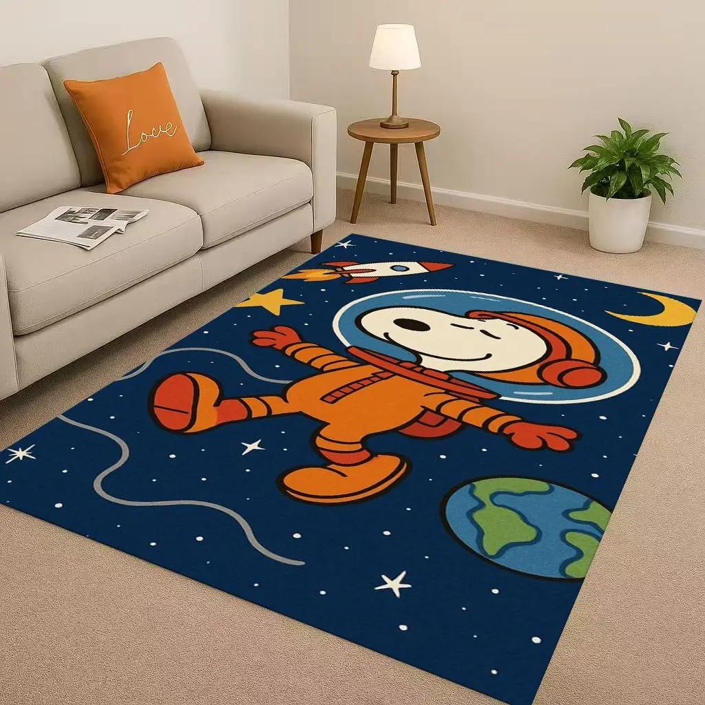 3D Snoopy Dog Peanuts Cartoon Christmas Living Room Non-Slip Area Rug Carpet for Bedroom Playroom Sofa,Home Decor Doormat