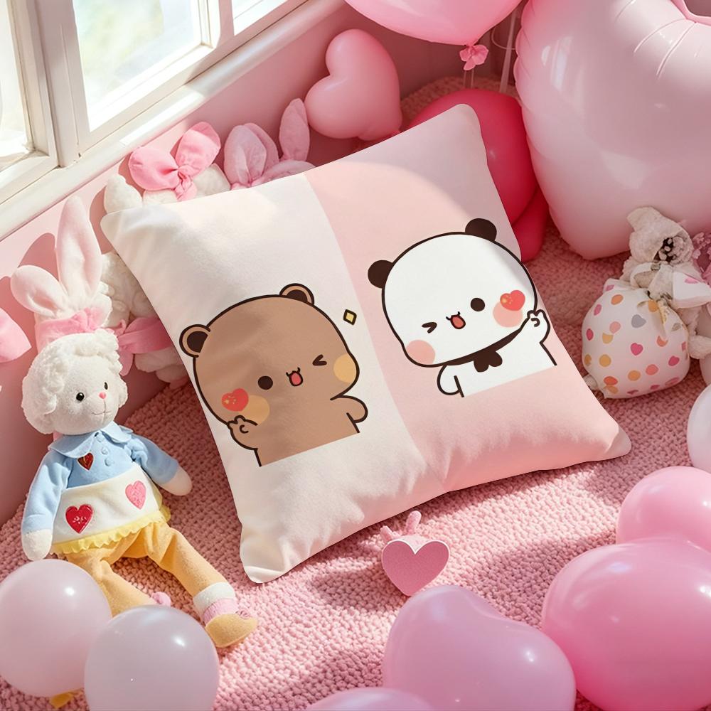Panda Bubu And Dudu Cushion Cover Pattern Printed Pillowcase for Living Room Sofa Cushion Cover & Bedroom Decor