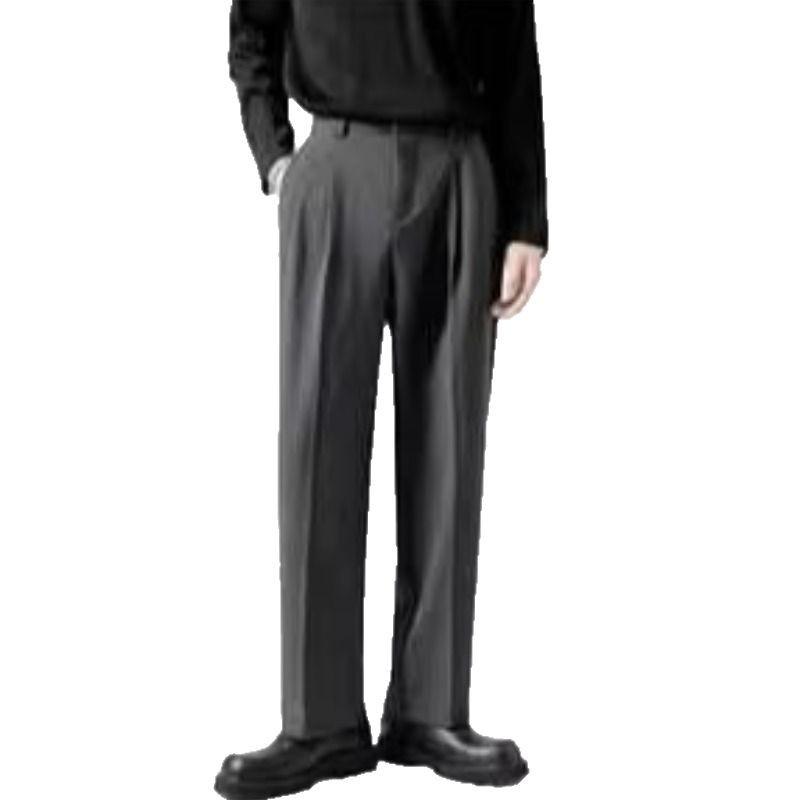 Hochwertige Hosen Herren Frühling und Herbst neue Herrenhosen gerade locker lässig Wide-Leg Anzughosen