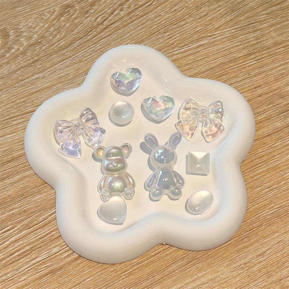 1Set Gemstone Crystal Pearl Flower Shoe Decorations Colorful Sparkling Powder Shoe Charms Set DIY Detachable Shoes Accessories