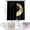 1Pc Black Cat Full Moon Shower Curtain - Enchanting Polyester Fabric With Starry Night Design, Includes 12 Hooks, 70. 8X70. 8 In