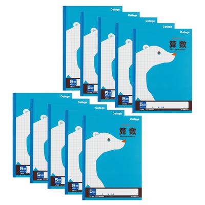 Kyokuto Associates Kyokuto Study Notebook, College Animal, 5mm Grid, Math, B5, LP20, 10-Pack