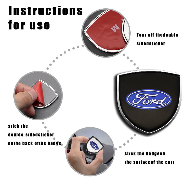 3D Metal Emblem Badge Sticker Decal Auto Accessory For Ford Focus Mondeo Kuga Fiesta MK7 Escort Explorer Edge 2 4 MK2