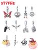 Halloween Skull Witch Pumpkin Bat Rose Bead Components Pendant Bead Component Compatible With Charm Bead Components Copper Metal Authentic Original
