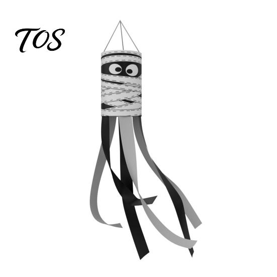 Weather Resistant Flag 39 Inch Halloween Windsock Flag, Cartoon Ghost Windsock, Waterproof Easy Install Hanging Ornament for Outdoor Garden Yard Porch A