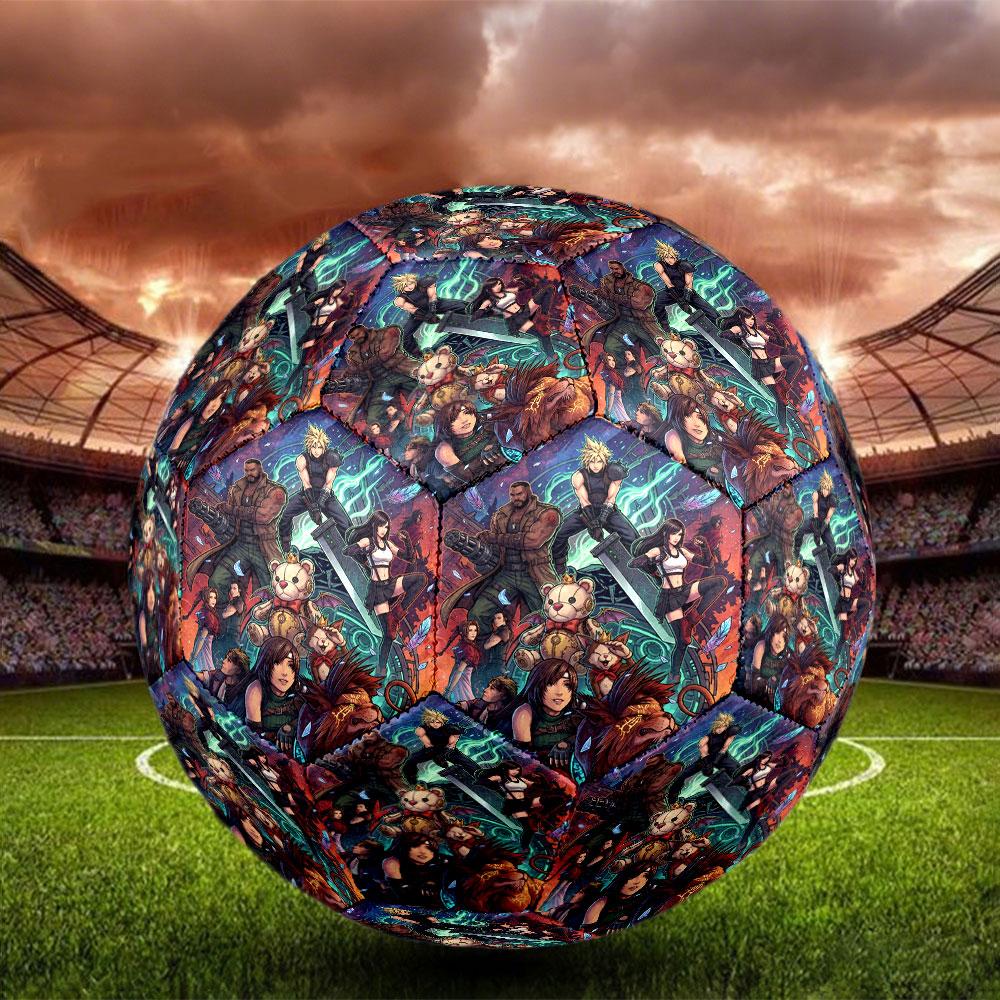 Final Fantasy Print Size 5 Soccer Ball, Standard Match Football for Sports Game and Team Practice, Ideal Gift for Soccer Fans
