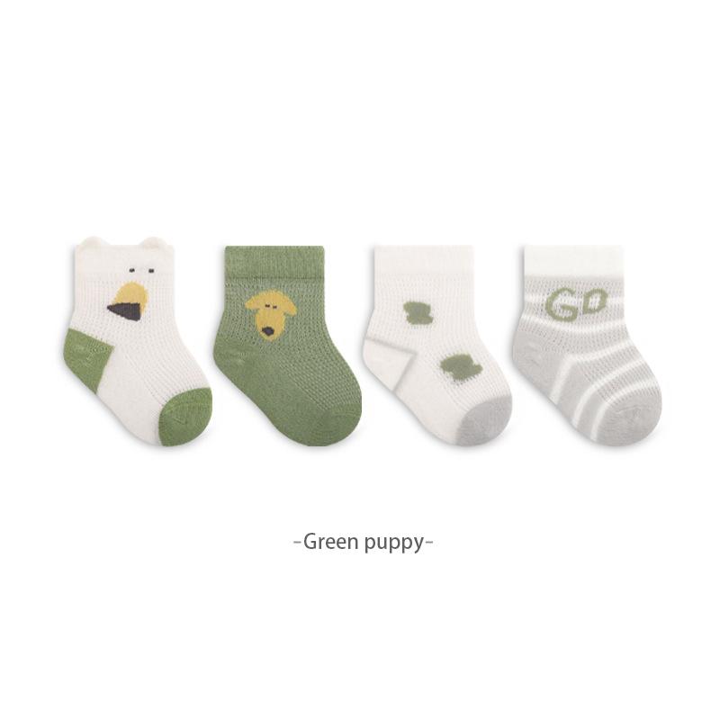 4 Paare/Lot Sommer Babysocken Dünnes Netz Atmungsaktiv Kinder Socken Cartoon Weiche Baumwolle Neugeborenen Socken Für Mädchen Und Jungen