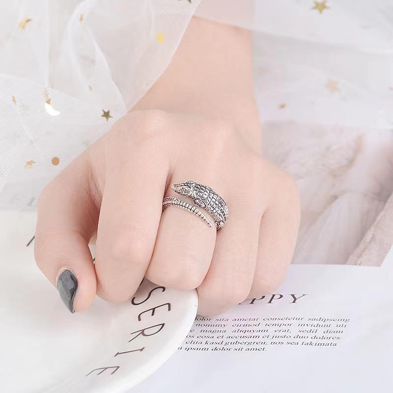 New Crocodile Ring Female Small Animal Cute Ring European and American Unicorn Ring Adjustable Size