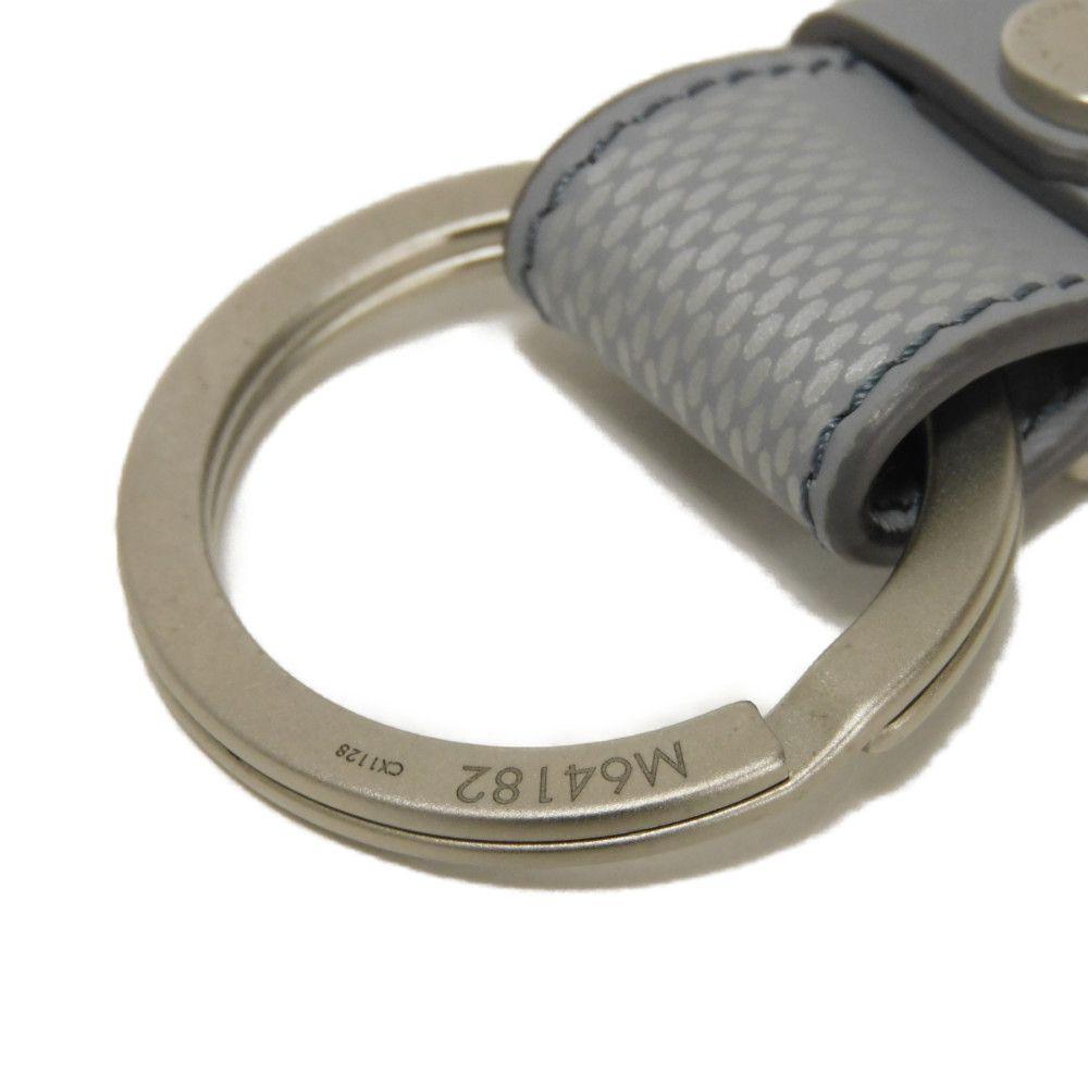 Used 12564 Porte-Clés Dragonne M64182 7950 LV logo embossed bag charm in excellent condition Damier Infini Arctic