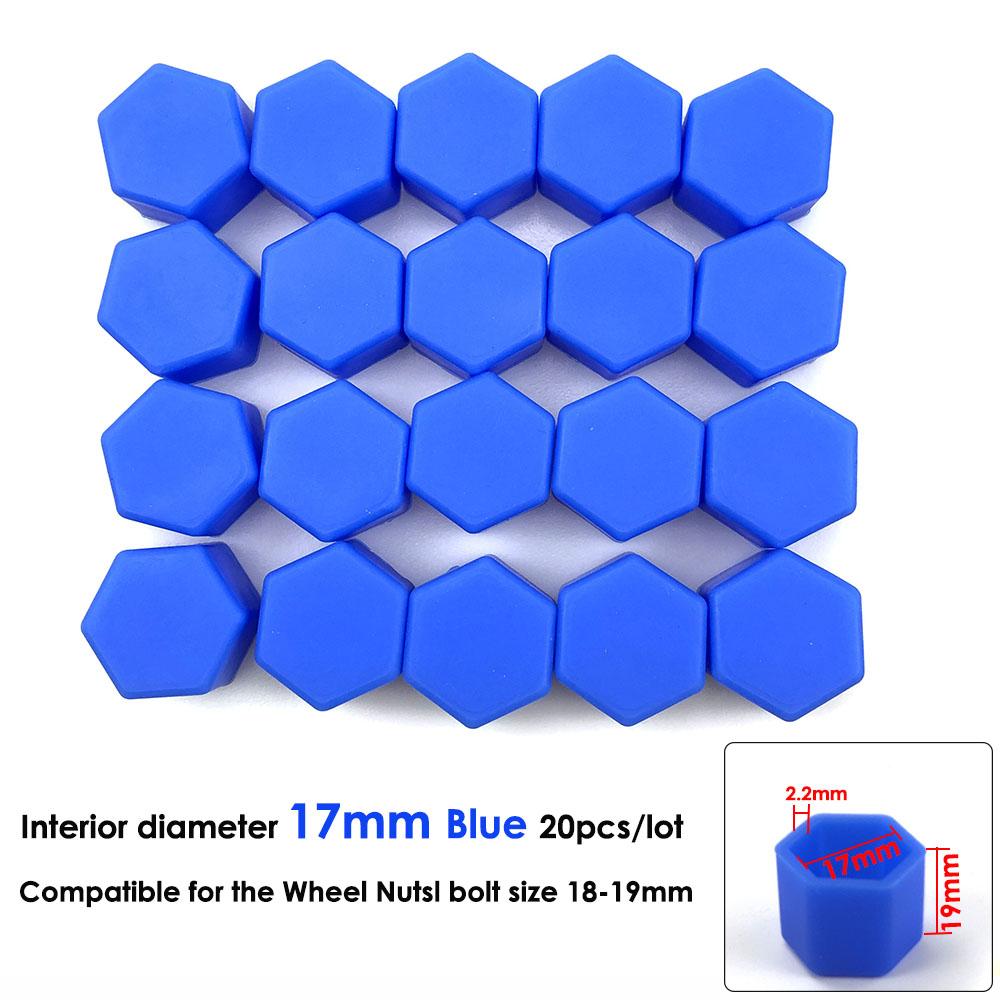 20pcs 17mm 19mm 21mm Black Car Wheel Caps Bolts Covers Nuts Silicone Auto Wheel Hub Protectors Screw Cap Styling Anti Rust Cover