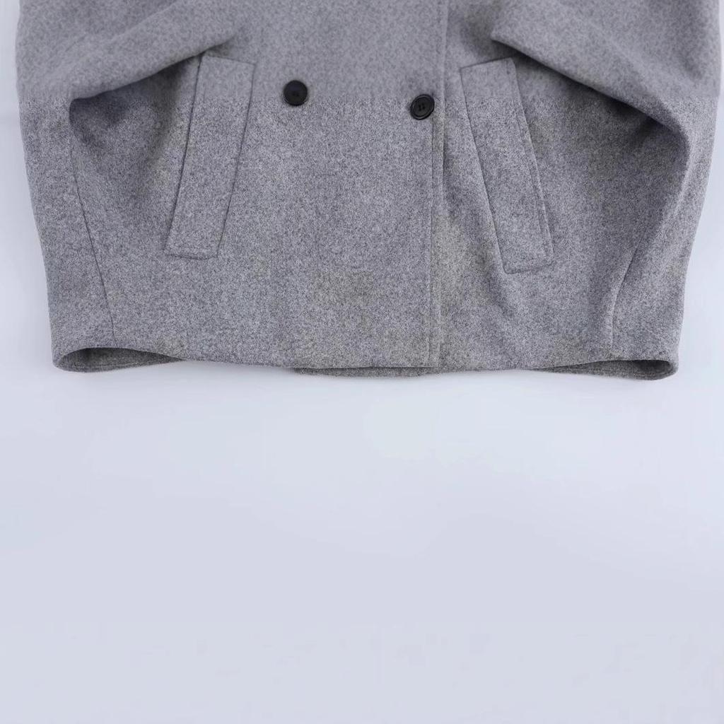 2024 Winter Women's European & American Style Fashion Casual Blend Loose Overcoat Jacket